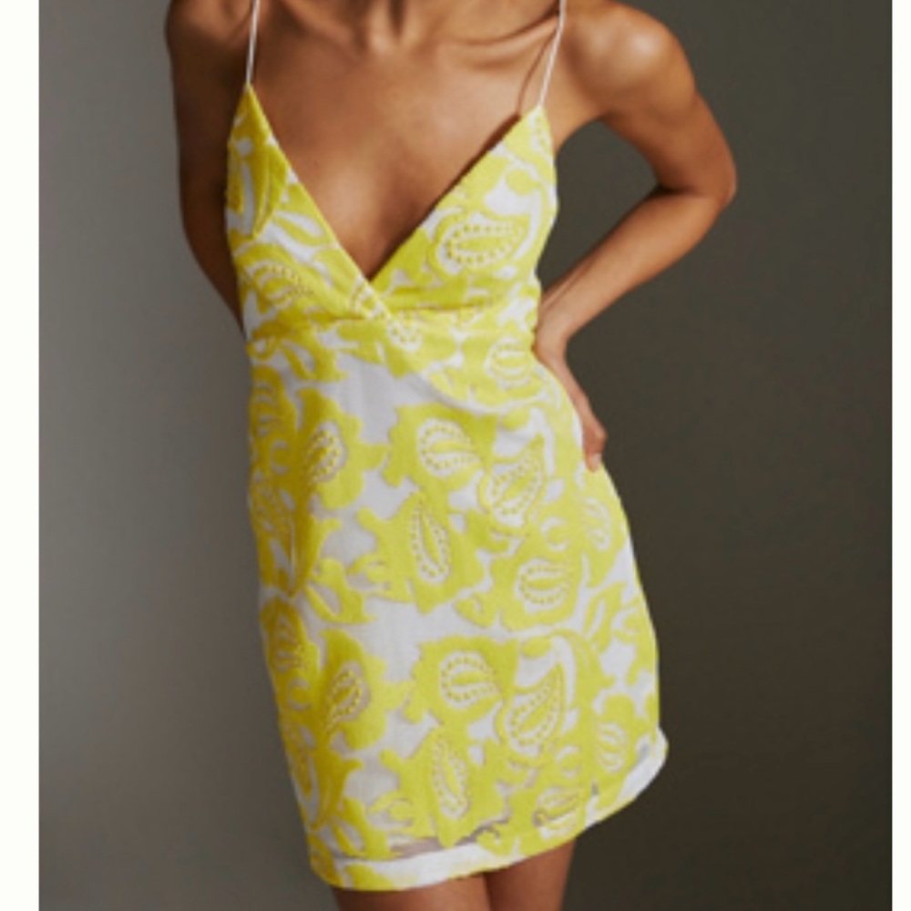 Yellow and White Dress